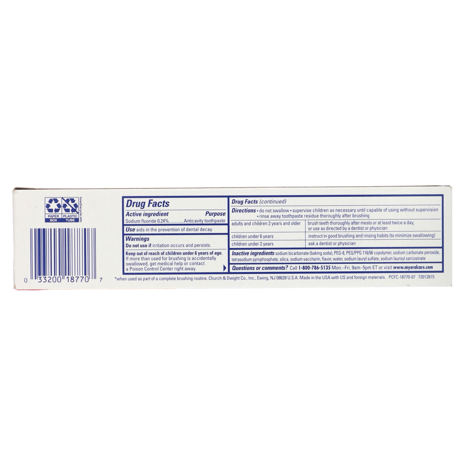 Comprar Arm & Hammer, PeroxiCare, Deep Clean Toothpaste, Fresh Mint, 6.0 oz (170 g) - Imagem 3