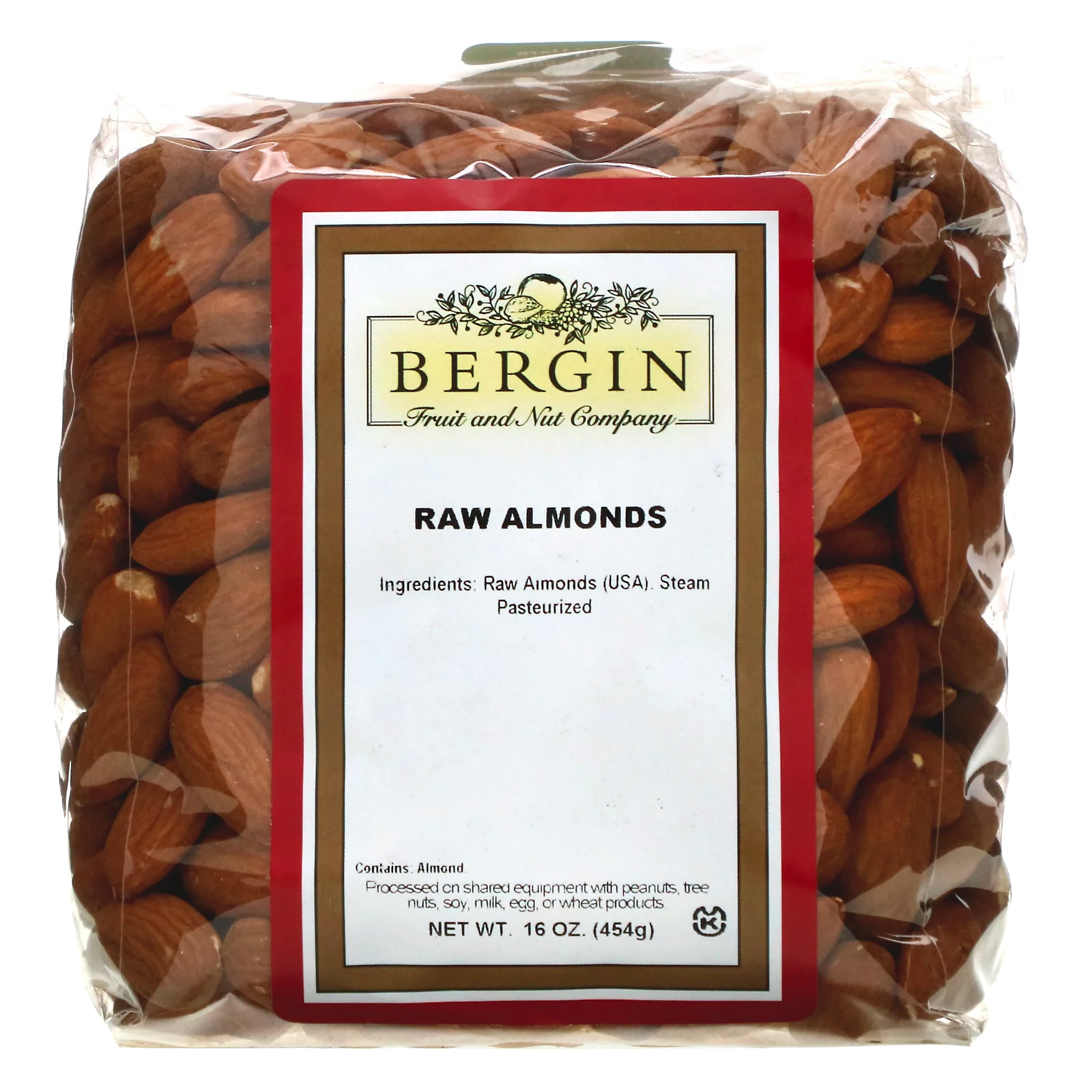 Comprar Bergin Fruit and Nut Company, Amêndoas cruas, 16 oz (454 g)
