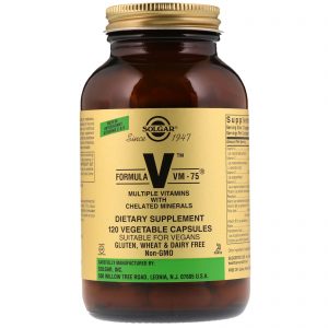 Comprar Solgar, Formula V, VM-75, Múltiplas Vitaminas com Minerais Quelatados, 120 Cápsulas Vegetais