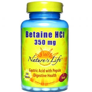 Comprar Nature's Life, Betaína HCl 350 mg - 250 Tabletes