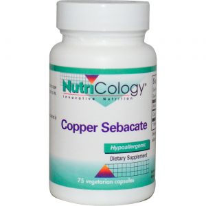 Comprar Nutricology, Sebacato de Cobre - 75 Cápsulas Vegetarianas