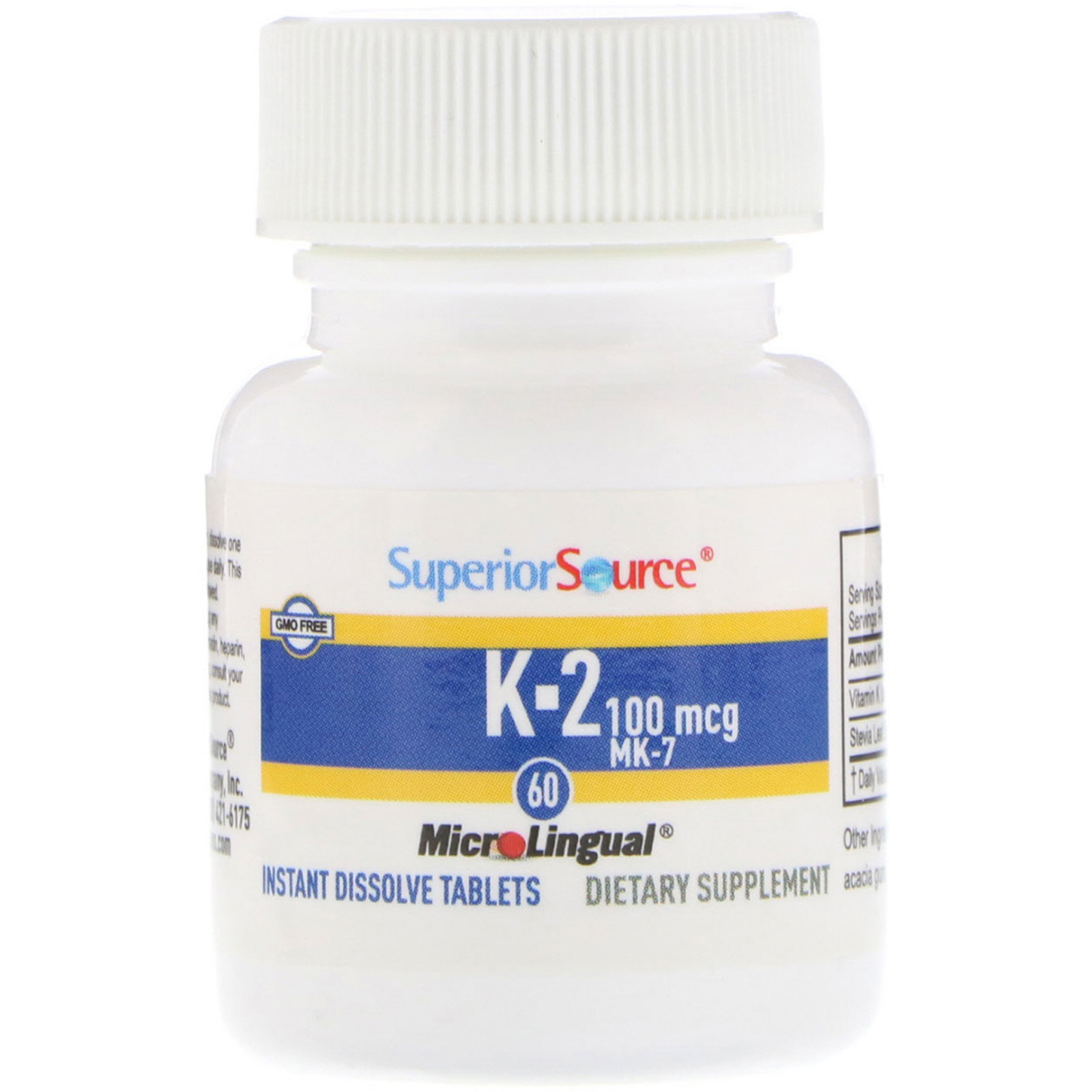 Comprar Superior Source, Vitamina K-2, 100 mcg, 60 comprimidos microlinguais solúveis instantâneos - Imagem 3