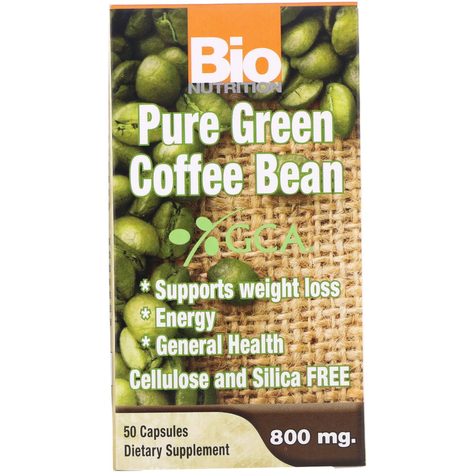 Comprar Bio Nutrition, Grãos de puro café verde, 800 mg, 50 cápsulas