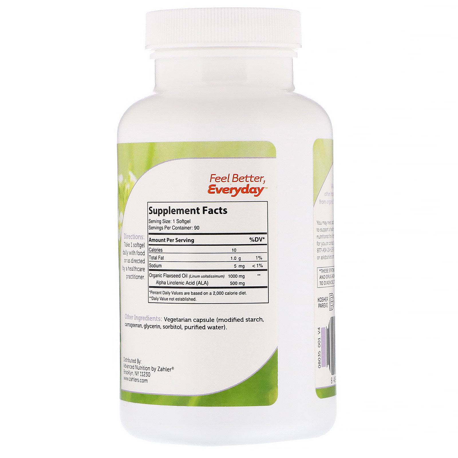 Comprar Zahler, Óleo de Semente de Linhaça Orgânica, 1000 mg, 90 Cápsulas Gelatinosas - Imagem 2
