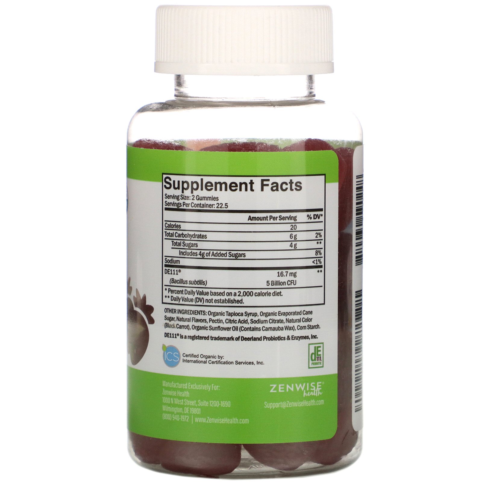 Comprar Zenwise Health, Good Gut Gummies, Organic Probiotics, Strawberry, 45 Gummies - Imagem 2