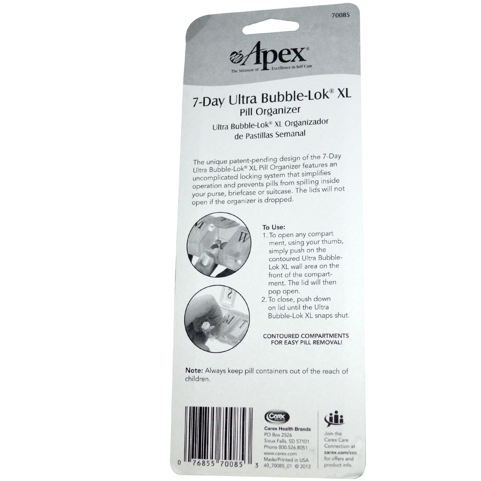 Comprar Apex, 7-Day Ultra Bubble-Lok Pill Organizer, XL, 1 estojo - Imagem 2