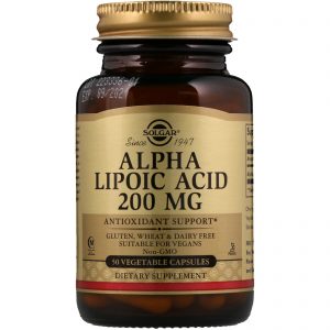 Comprar Solgar, Ácido Alfalipoico, 200 mg, 50 Cápsulas Vegetais