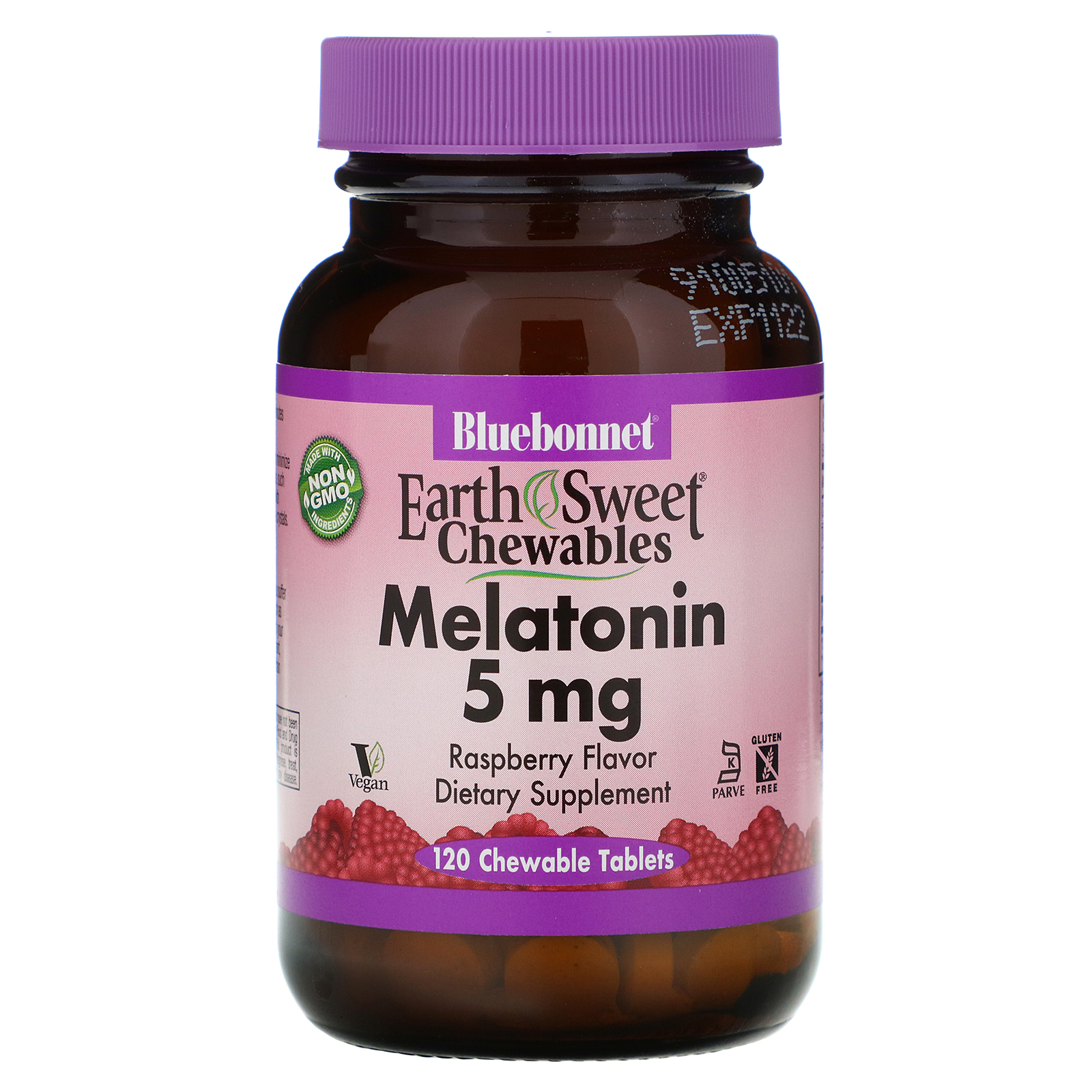 Comprar Bluebonnet Nutrition, Mastigáveis Doces da Terra, Melatonina, Sabor Natural de Framboesa, 5 mg, 120 Comprimidos Mastigáveis