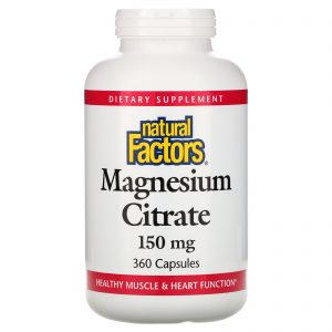 Comprar Natural Factors, Citrato de Magnésio, 150 mg, 360 Cápsulas