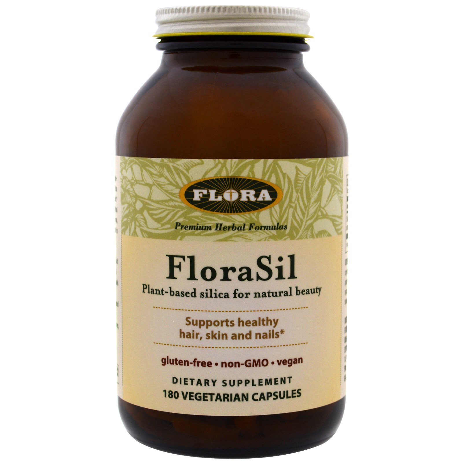 Comprar Flora, FloraSil, Plant Based Silica for Natural Beauty, 180 Vegetarian Capsules