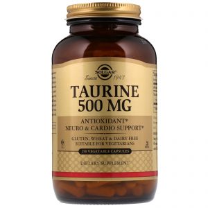 Comprar Solgar, Taurina, 500 mg, 250 Cápsulas Vegetais