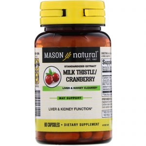 Comprar Mason Natural, Cardo Mariano/Cranberry, Limpeza do Fígado e Rins, 60 Cápsulas
