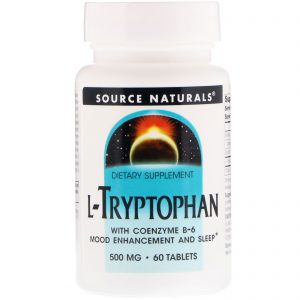 Comprar Source Naturals, L-triptofano com Coenzima B-6, 500 mg, 60 Comprimidos