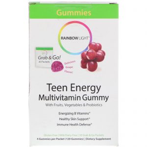 Comprar Rainbow Light, Teen Energy Multivitamin Gummy, Grape Flavor, 30 Packets, 4 Gummies per Packet