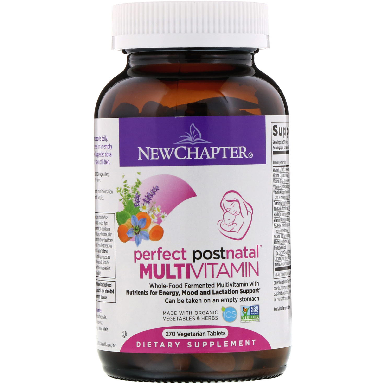 Comprar New Chapter, Perfect Postnatal Multivitamin, 270 Vegetarian Tablets - Imagem 3
