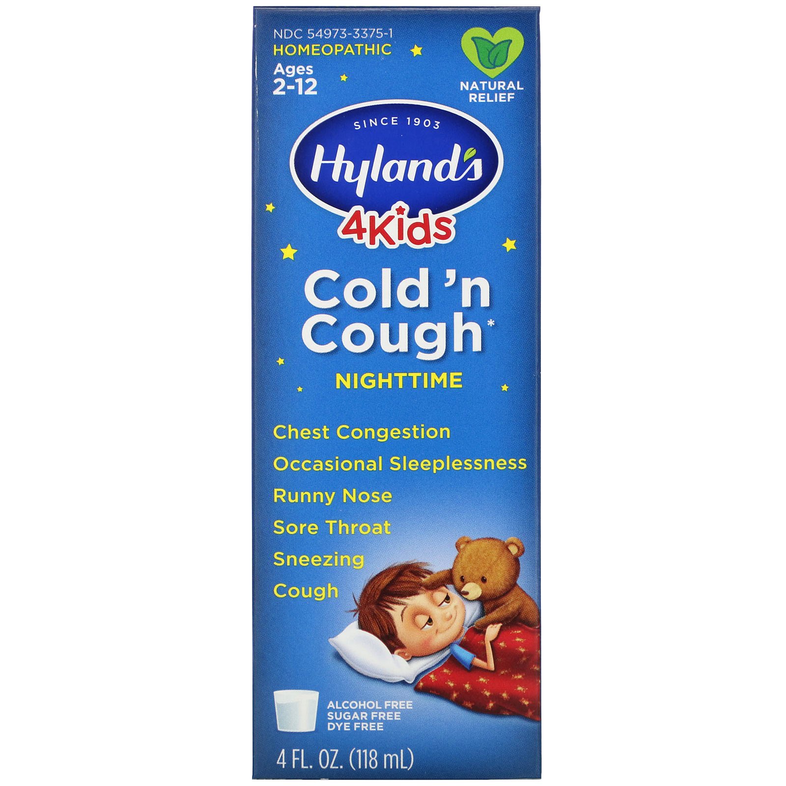 Comprar Hyland's, 4 Kids, Cold 'n Cough Nighttime, Ages 2-12, 4 fl oz (118 ml) - Imagem 2