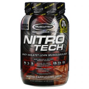 Comprar Muscletech, Nitro-Tech Whey Isolate + Lean Musclebuilder, Mocha Cappuccino Swirl, 2.00 lbs (907 g)