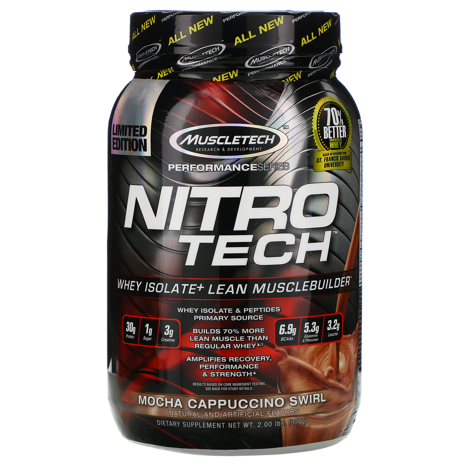Comprar Muscletech, Nitro-Tech Whey Isolate + Lean Musclebuilder, Mocha Cappuccino Swirl, 2.00 lbs (907 g)