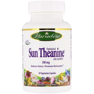 Comprar Paradise Herbs, Teanina Otimizada ao Sol, 100 mg, 30 Comprimidos Vegetarianos
