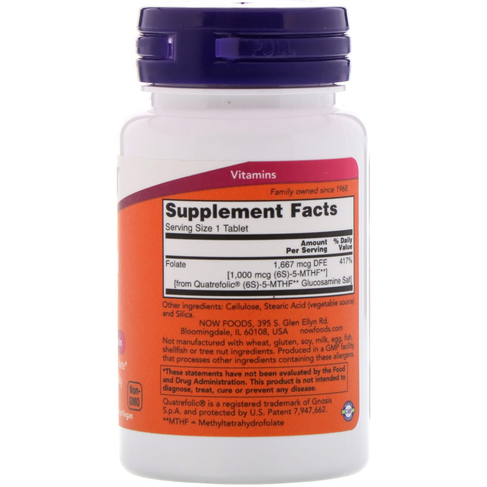 Comprar Now Foods, Folato de Metila, 1.000 mcg, 90 Comprimidos - Imagem 2