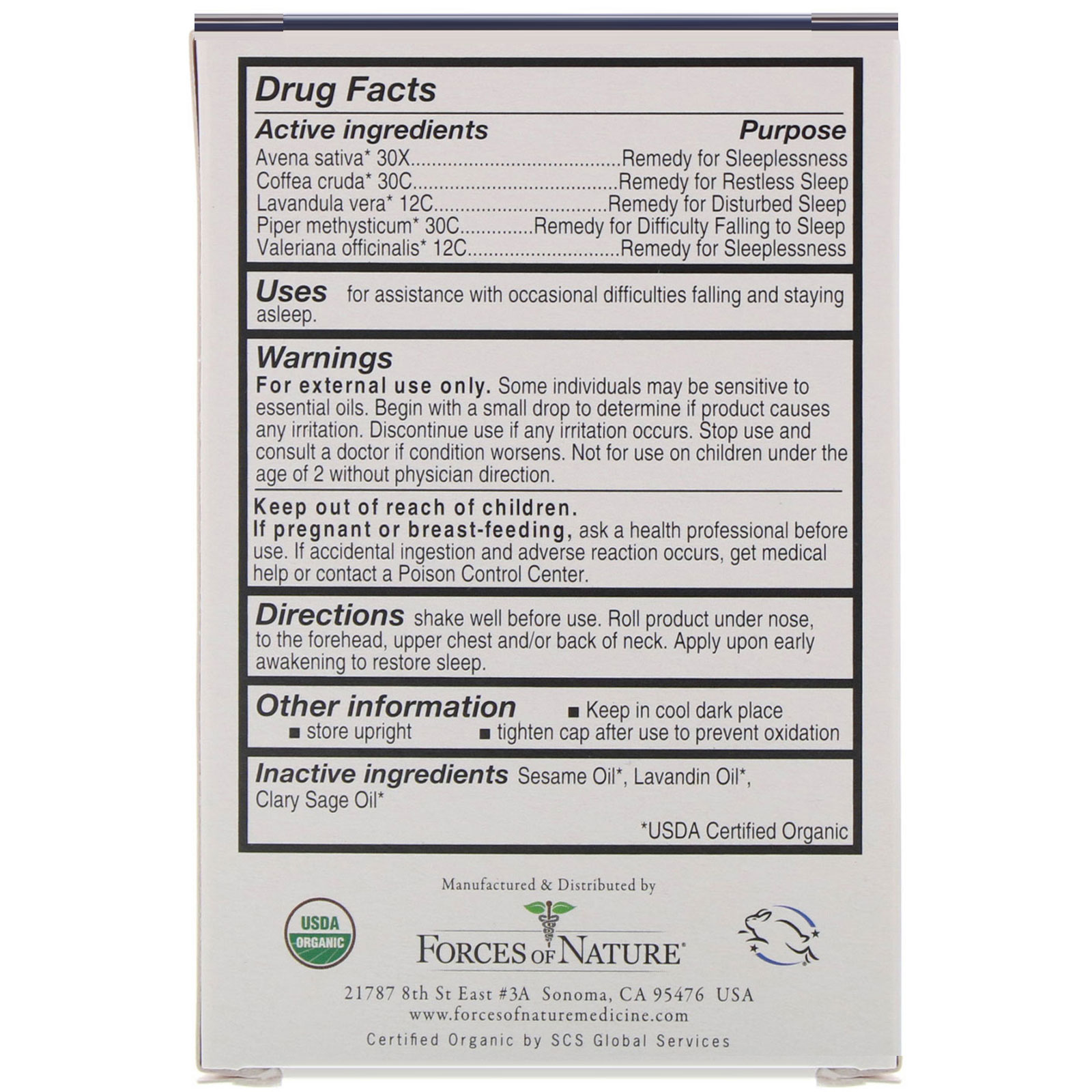 Comprar Forces of Nature, Sleep Well Controle de Insônia, Roll-on, 4 ml (0,14 oz) - Imagem 2