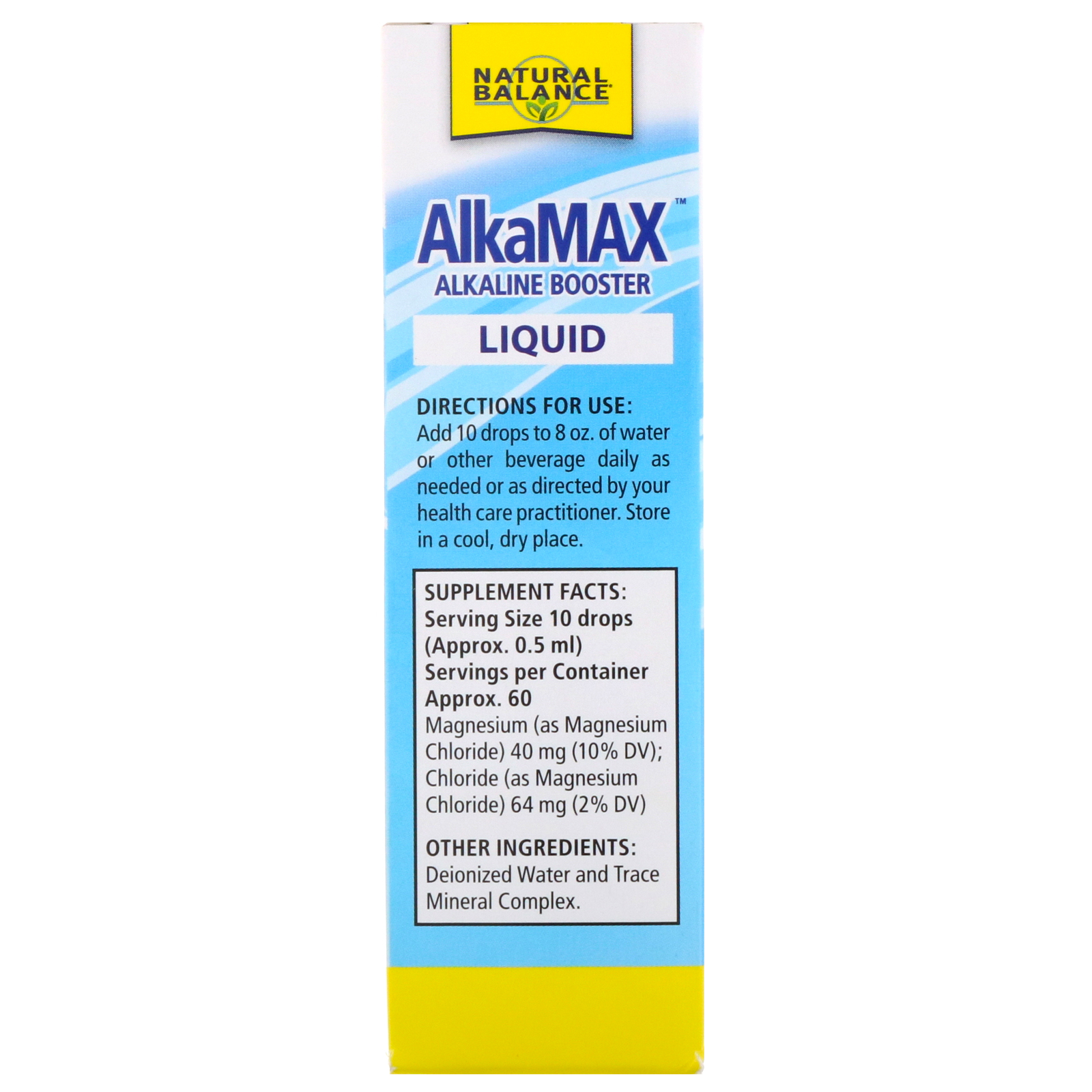 Comprar Natural Balance, AlkaMax, Líquido Alcalino Estimulante, Sem Sabor, 1 fl oz (30 ml) - Imagem 2