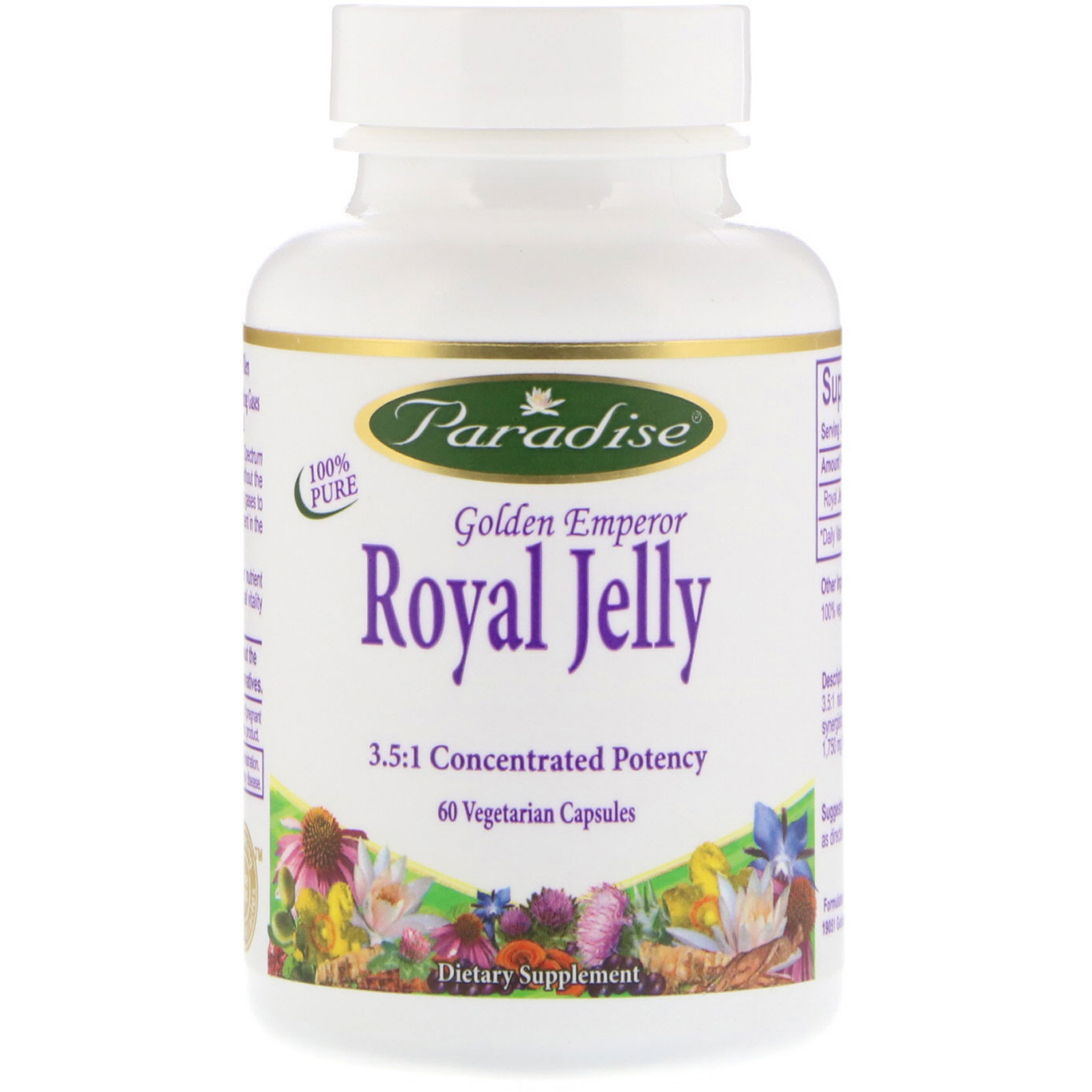 Comprar Paradise Herbs, Golden Emperor Royal Jelly, 60 Vegetarian Capsules