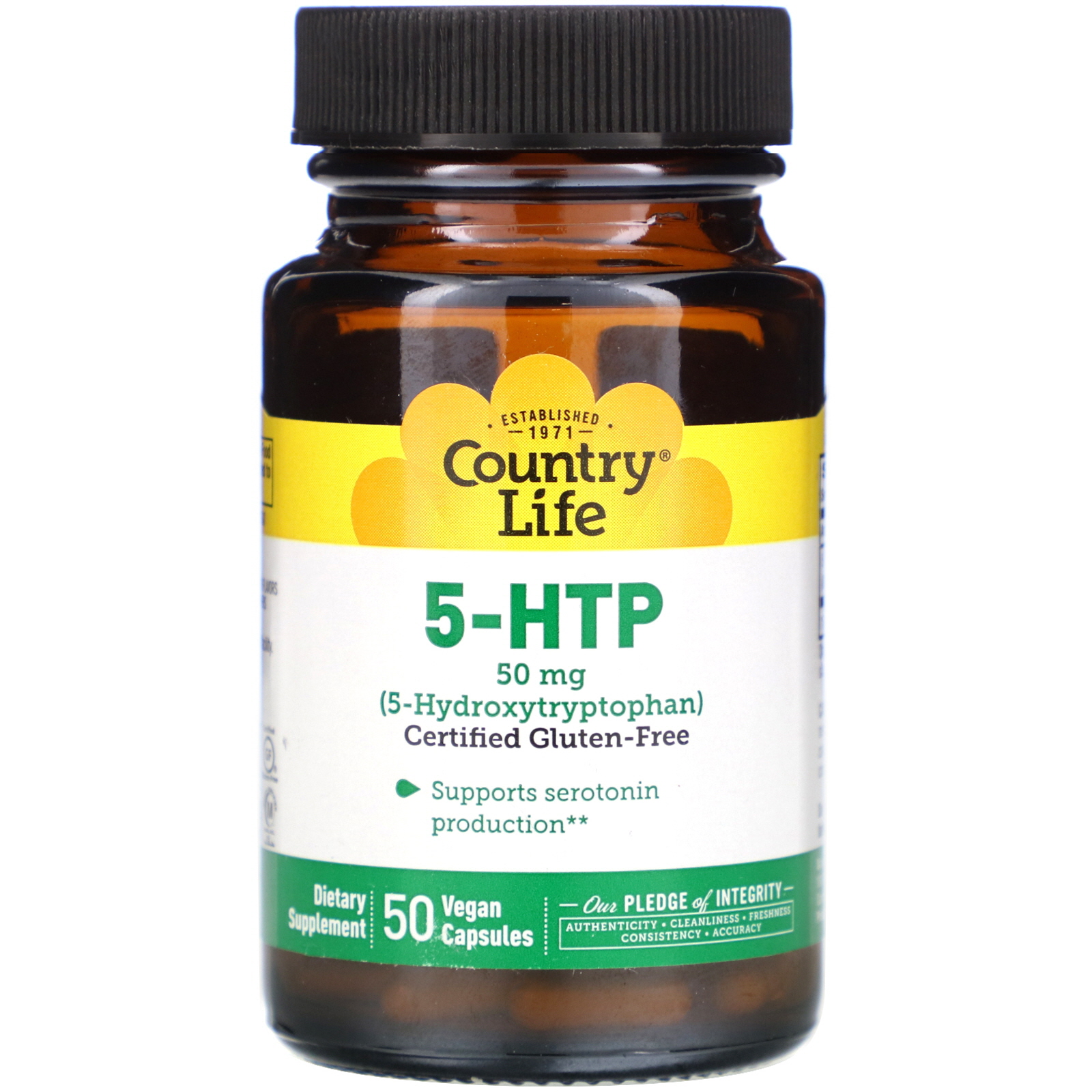 Comprar Country Life, 5-HTP, 50 mg, 50 Vegan Capsules