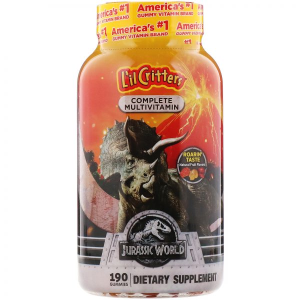 Comprar L'il Critters, Complete Multivitamin Gummies, Jurassic World, Natural Fruit Flavors, 190 Gummies - Imagem 4
