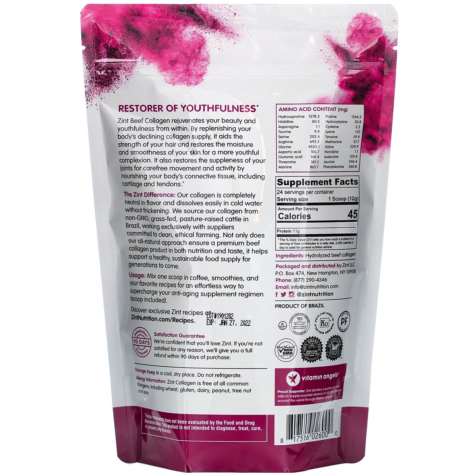 Comprar Zint, Carne de Bovino Alimentado com Capim, Colágeno Hidrolisado Tipos I e III, 283 g (10 oz) - Imagem 2