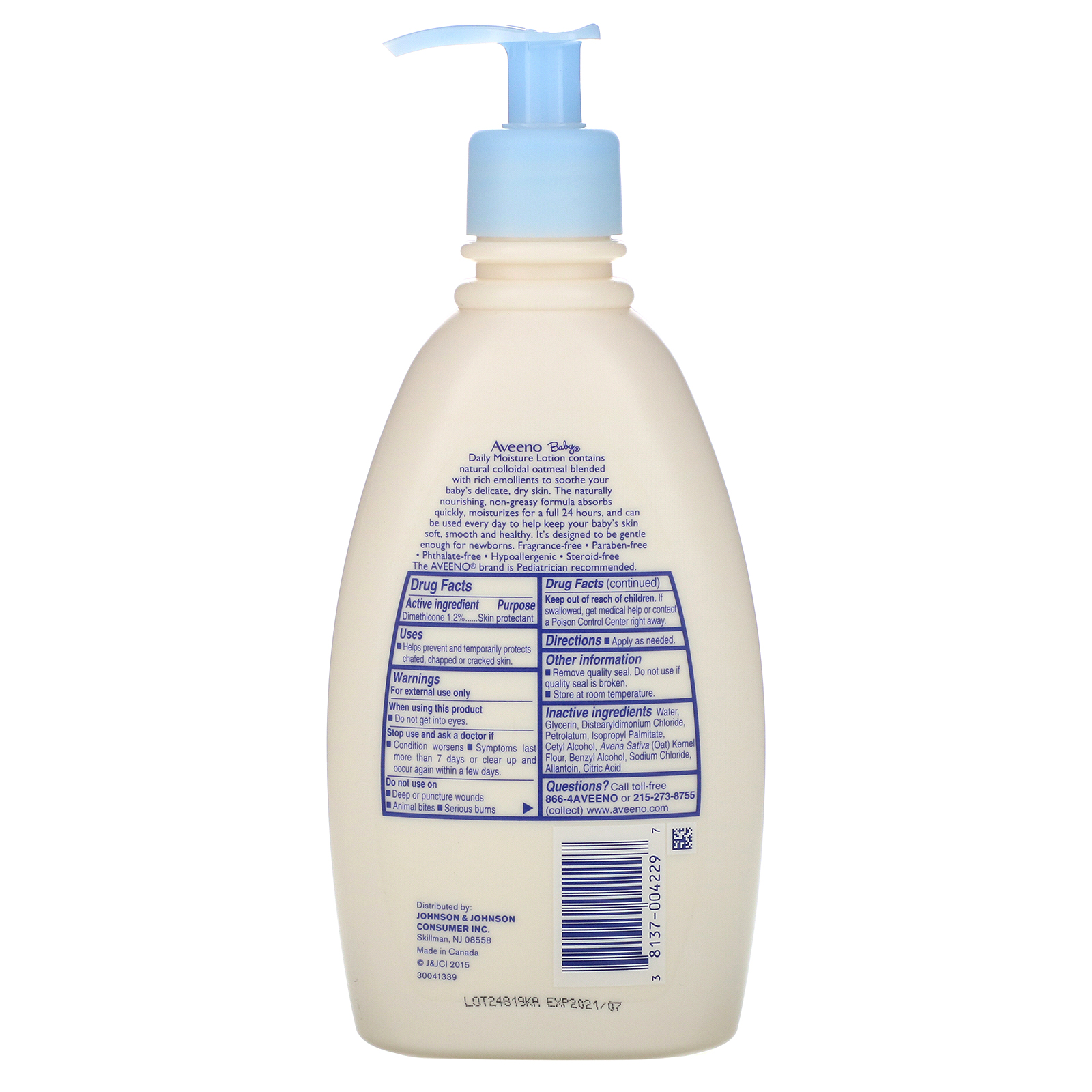 Comprar Aveeno, Baby, Loção Hidratante Diária, Sem Fragrância, 354 ml (12 fl oz) - Imagem 2