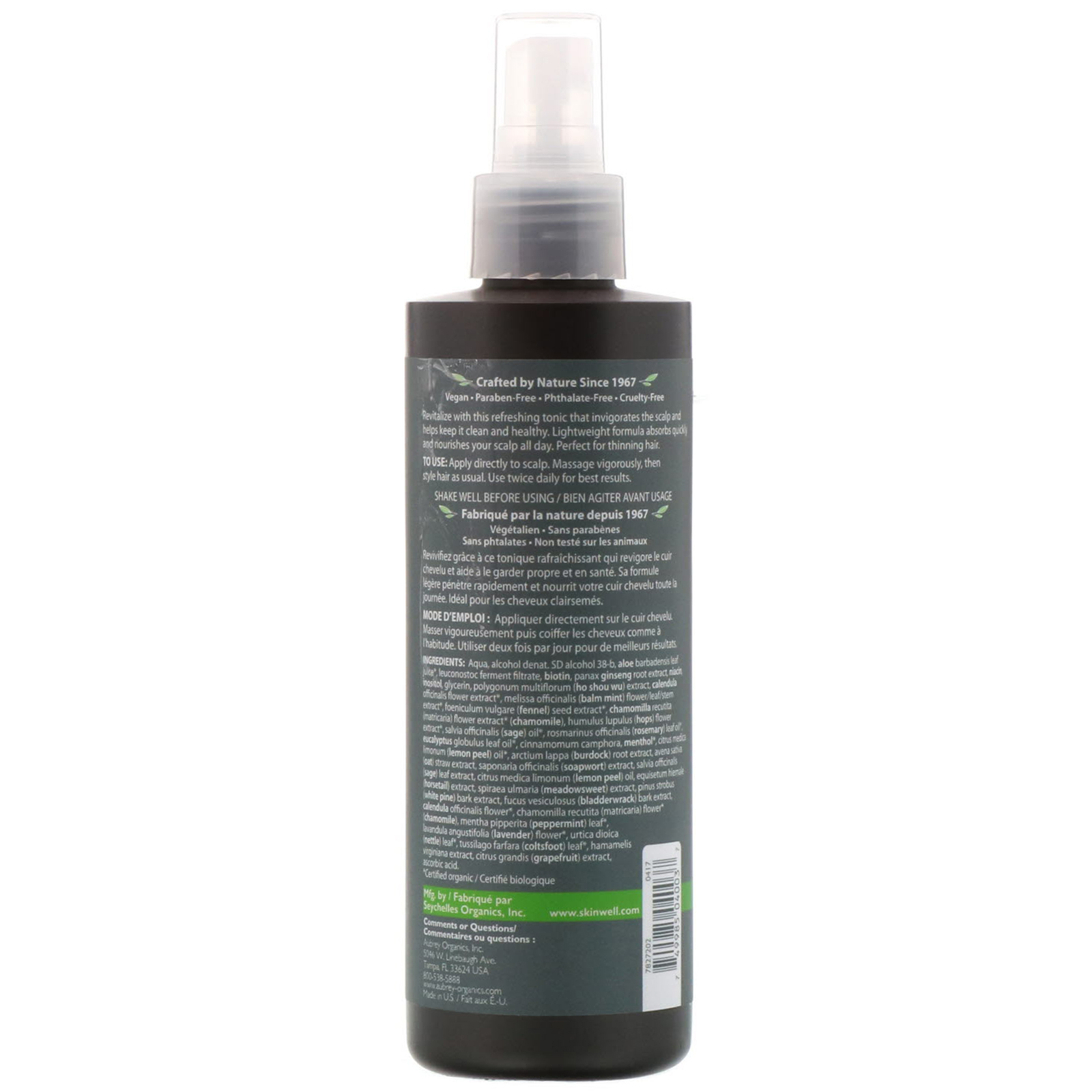Comprar Aubrey Organics, Estoque Masculino, Tônico De Couro Cabeludo Energizante, Biotina de Ginseng, 8 fl oz (237 ml) - Imagem 2