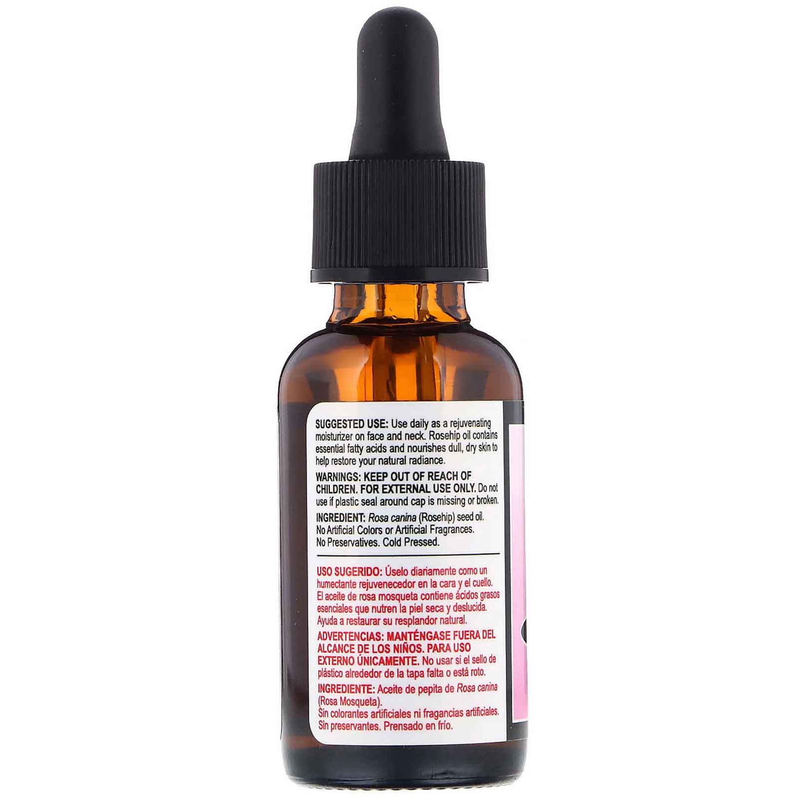 Comprar De La Cruz, Rosehip Oil, 100% Pure, Rejuvenating Facial Moisturizer, 1 fl oz (30 ml) - Imagem 2