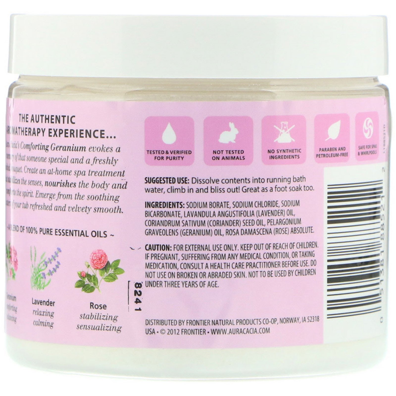 Comprar Aura Cacia, Banho Mineral de Aromaterapia, Gerânio Reconfortante, 16 oz (454 g) - Imagem 2