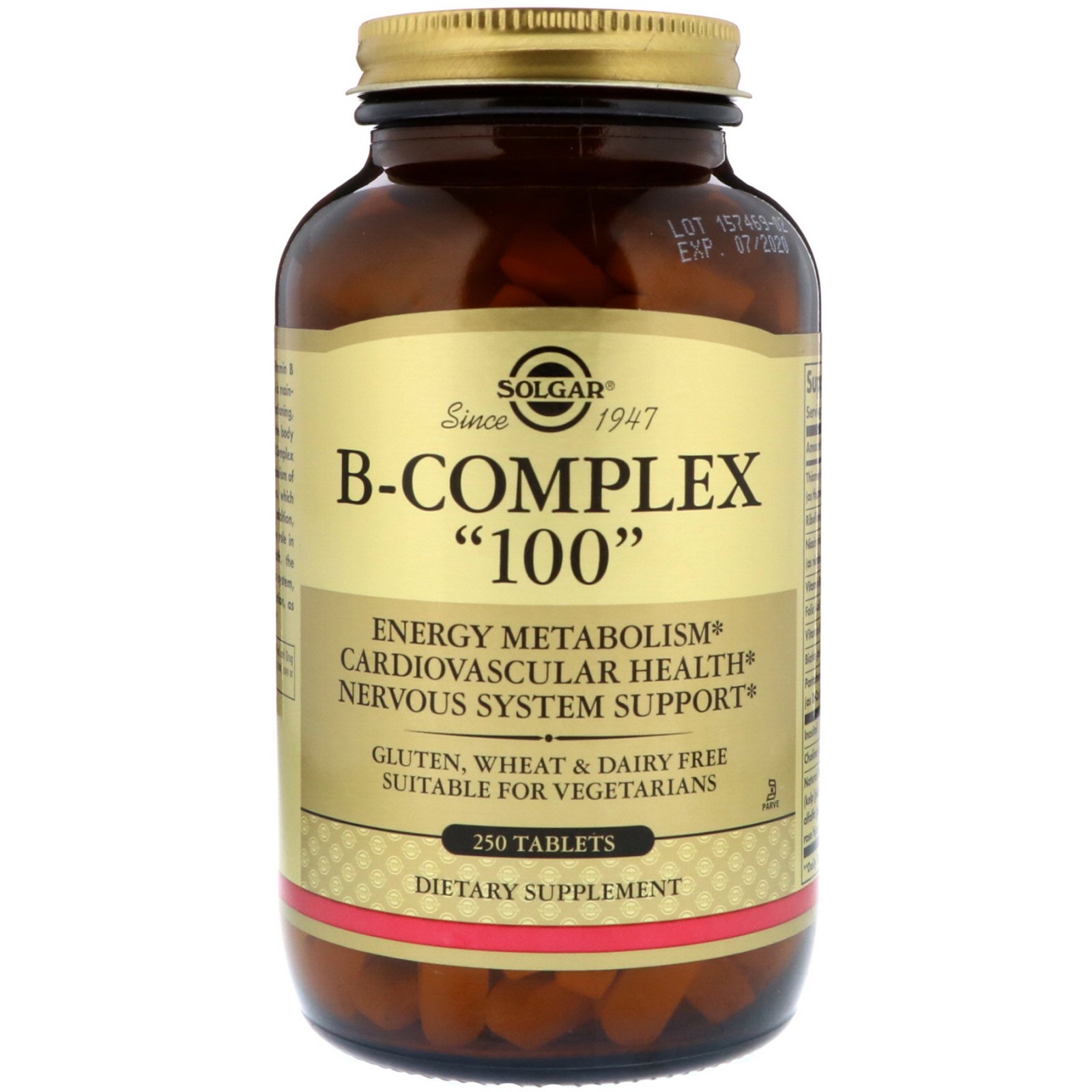 Comprar Solgar, Complexo B "100", 250 Comprimidos