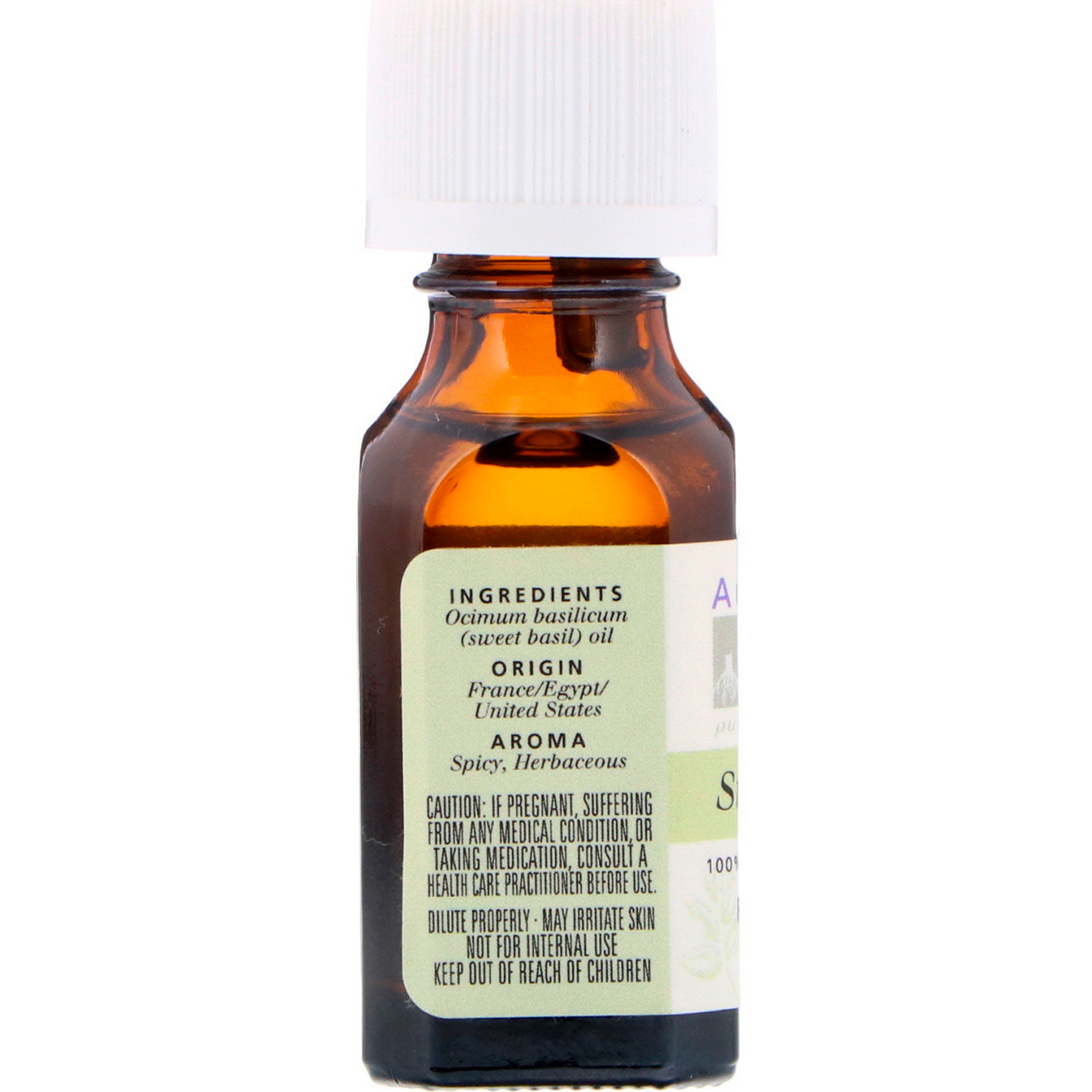 Comprar Aura Cacia, 100% Pure Essential Oil, Sweet Basil, .5 fl oz (15 ml) - Imagem 2