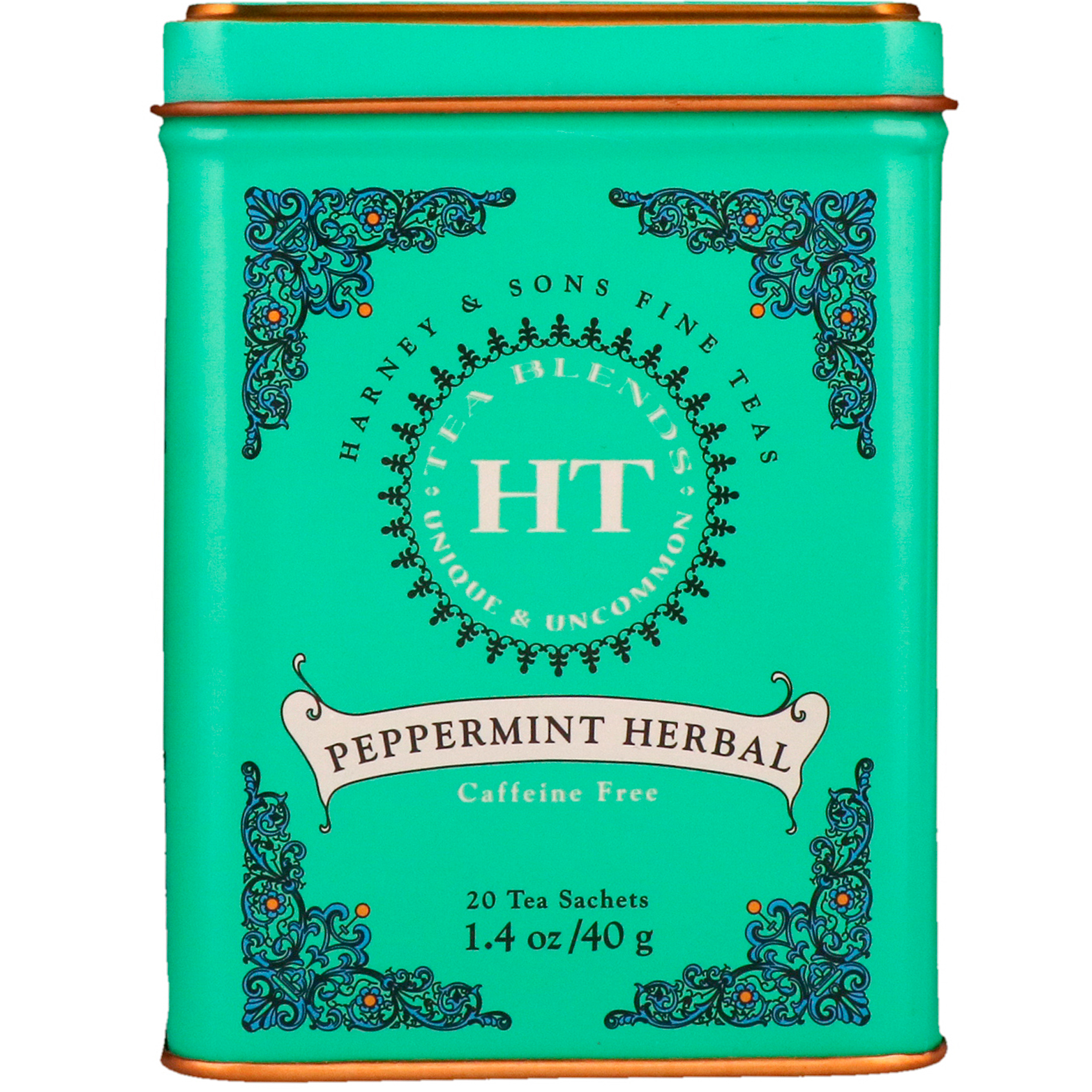 Comprar Harney & Sons, Chás Finos, Hortelã, Sem cafeína, 20 Sachês de chá, 1,4 oz (40 g)