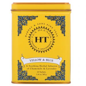 Comprar Harney & Sons, Mistura para Chá HT, Yellow & Blue, Camomila e Lavanda, Sem Cafeína, 20 Sachês, 40 g (1,4 oz)