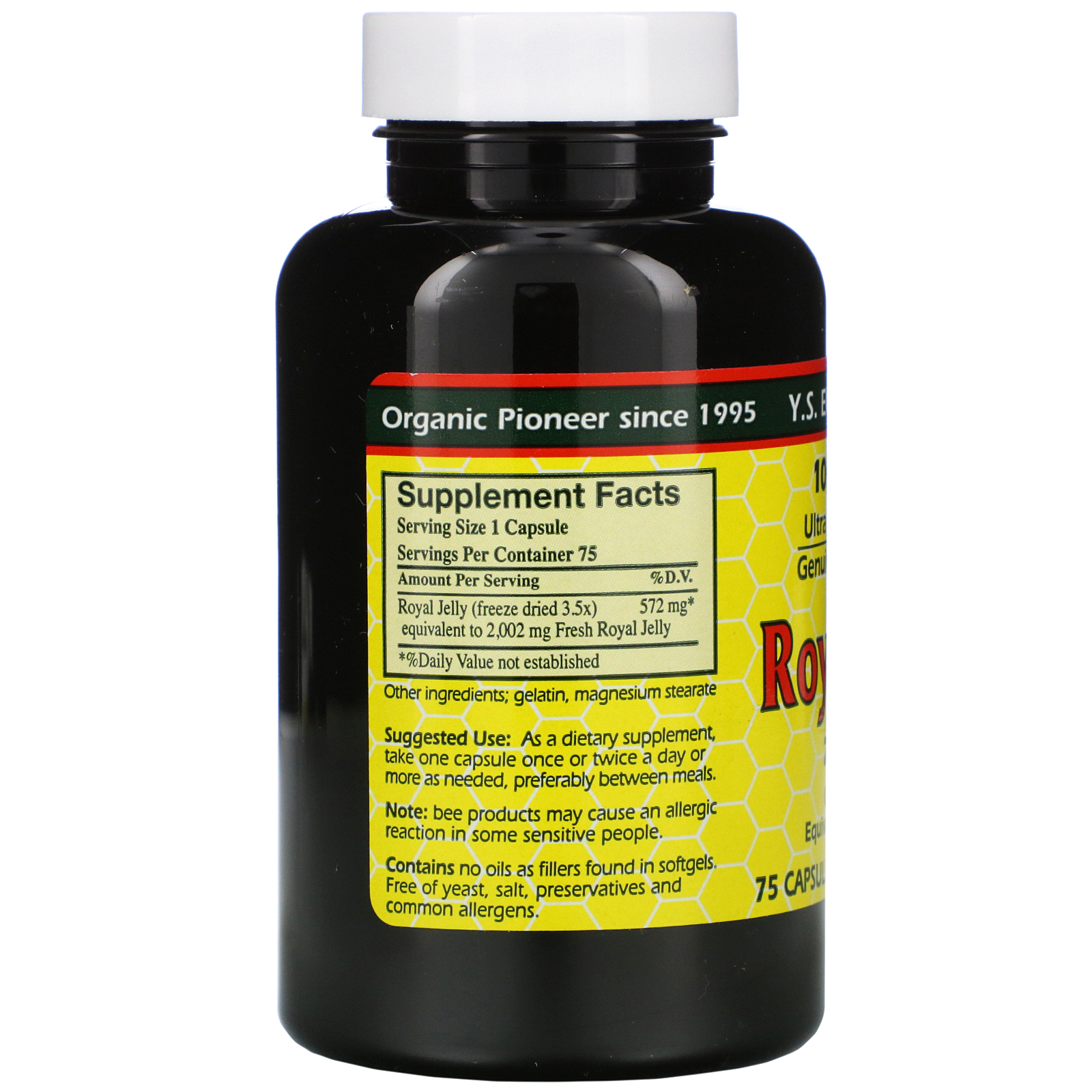Comprar Y.S. Eco Bee Farms, Geléia Real, 100% Pura, 2.000 mg, 75 Cápsulas - Imagem 2