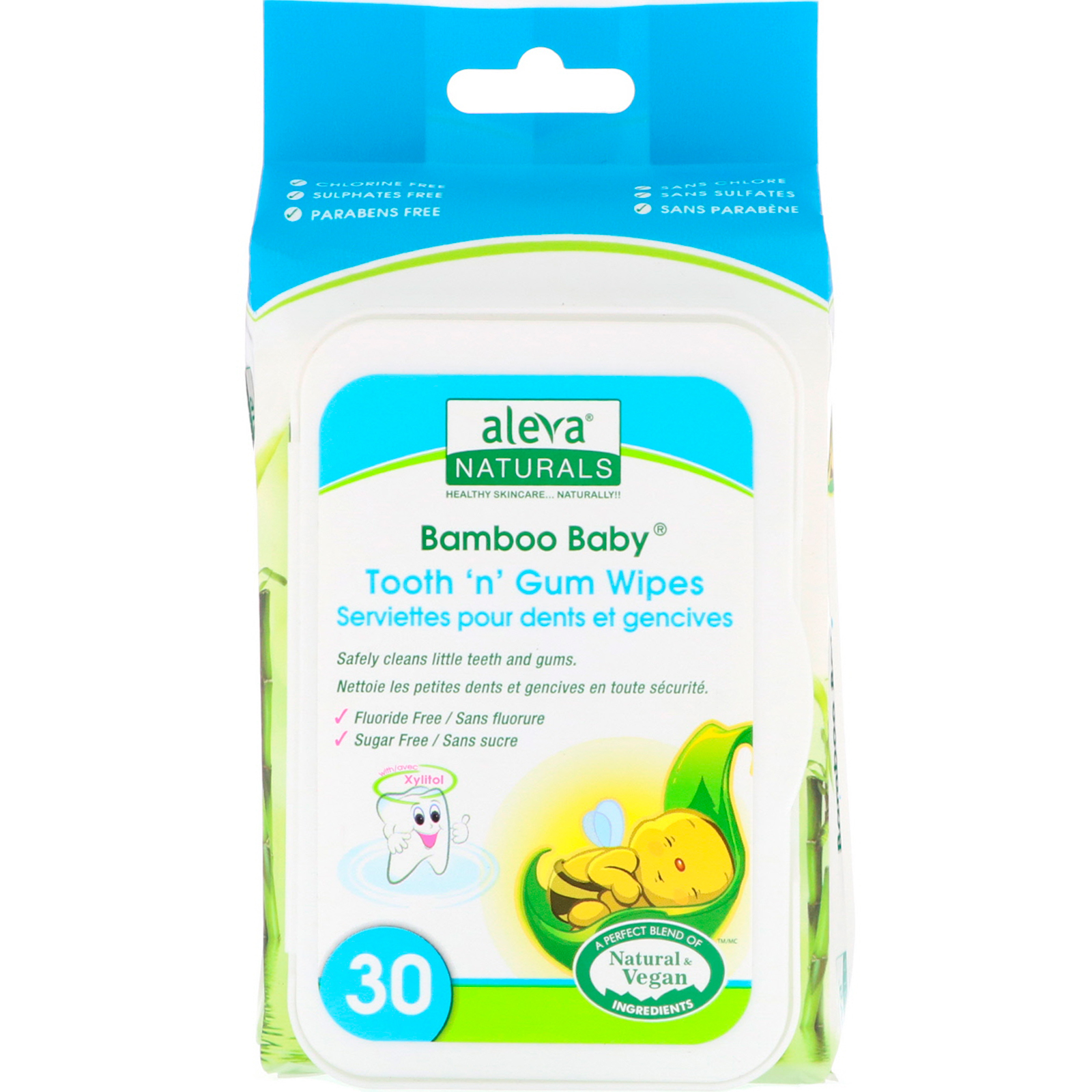 Comprar Aleva Naturals, Lenços Umedecidos de Bambu para Bebês, Tooth 'n' Gum, 30 Lenços