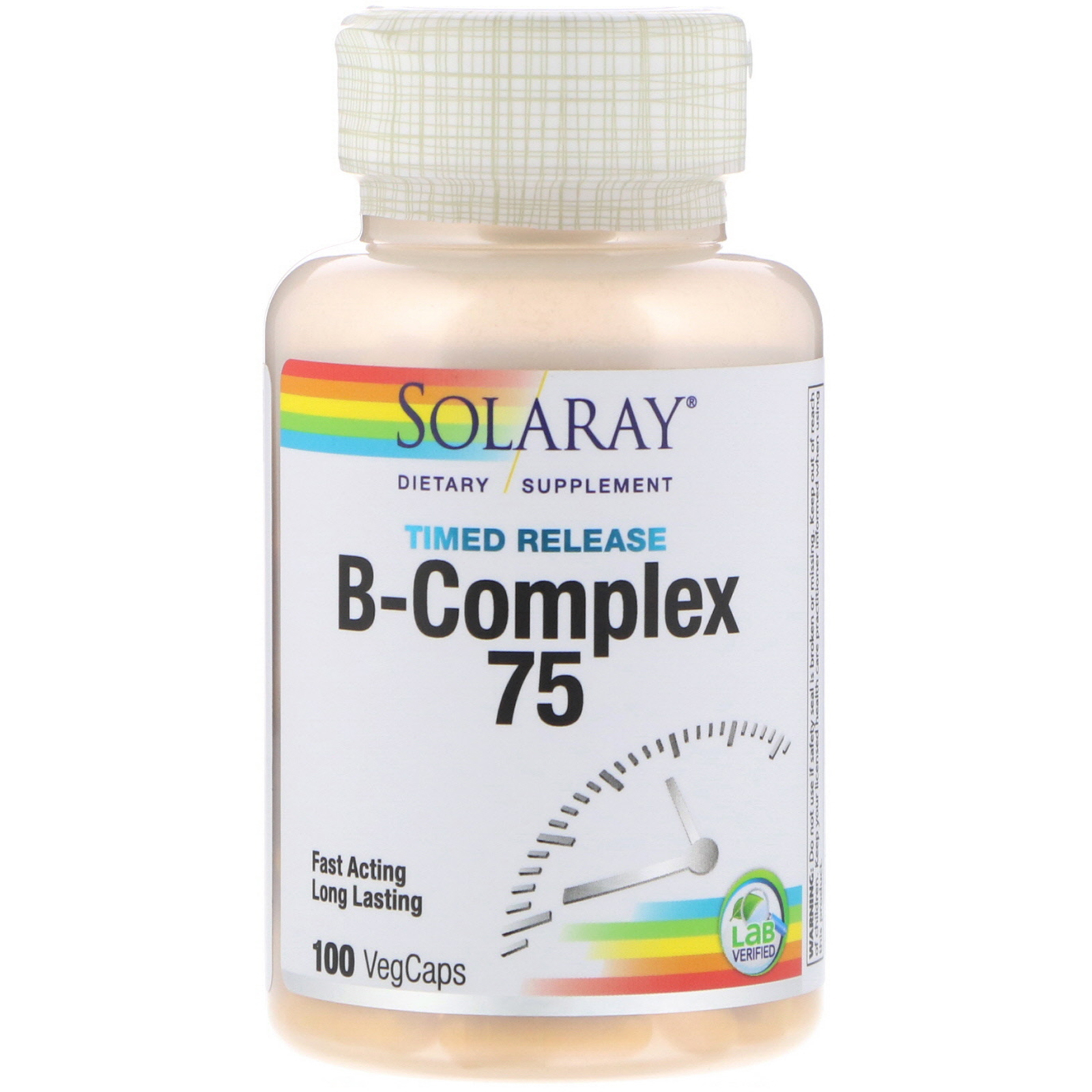 Comprar Solaray, B-Complex 75, de Liberação Programada, 100 Cápsulas Vegetais