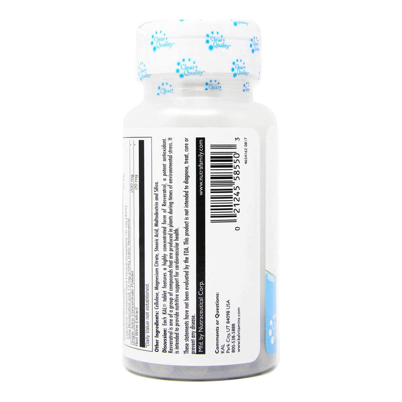 Comprar Kal, Resveratrol 25 mg - 60 Tabletes - Imagem 3