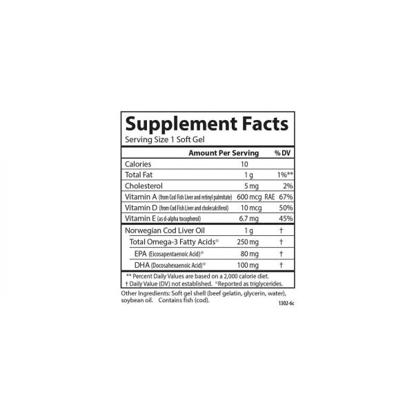 Comprar Óleo de Fígado de Bacalhau 1000 mg Carlson Labs 250 Cápsulas de Gel - Imagem 4