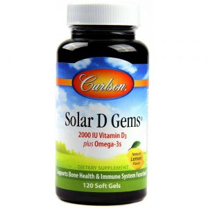 Comprar Carlson Labs, Solar D Gems® Vitamina D3 2000 IU - 120 Cápsulas em Gel