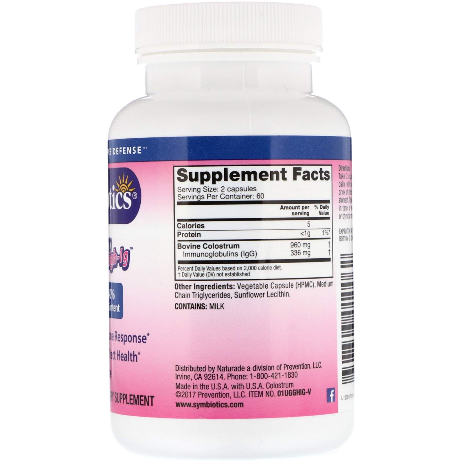 Comprar Symbiotics, Colostrum High-IG, 120 Cápsulas Vegetais - Imagem 2