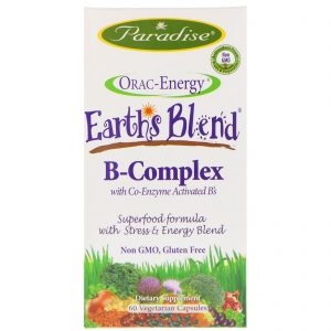 Comprar Paradise Herbs, Orac-Energy, Earth's Blend, Complexo B com Bs Ativados por Coenzimas, 60 Cápsulas Vegetais
