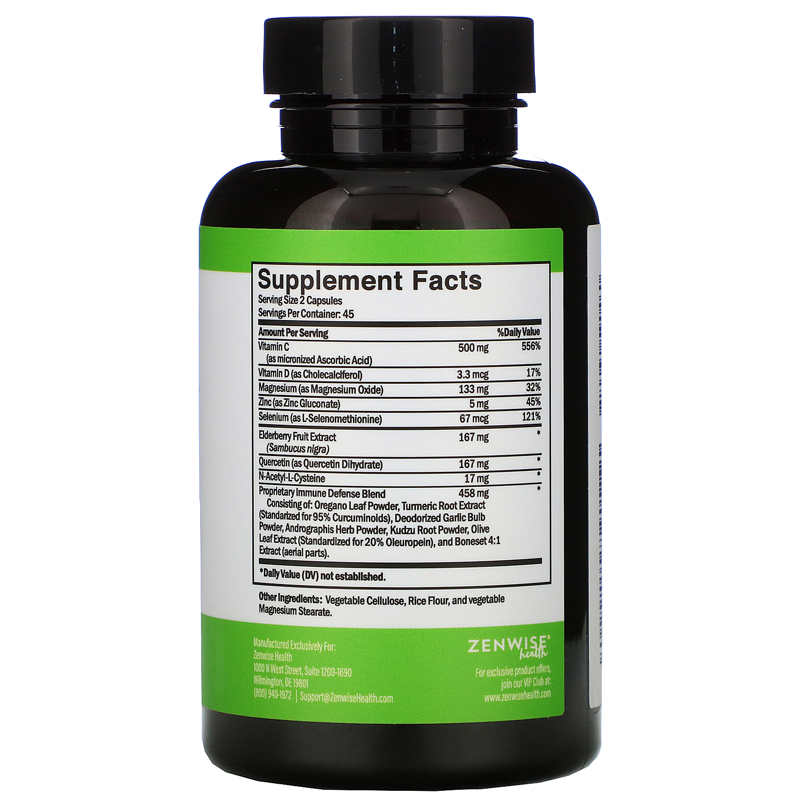 Comprar Zenwise Health, ZenDEFENSE with Elderberry, Vitamin C & Zinc, 90 Capsules - Imagem 2