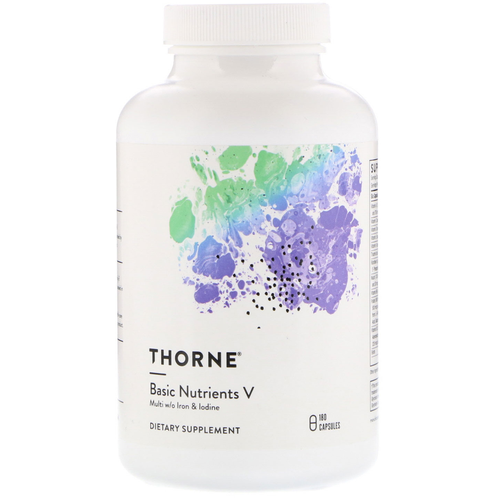 Comprar Thorne Research, Basic Nutrients V, Multi without Iron & Iodine, 180 Capsules