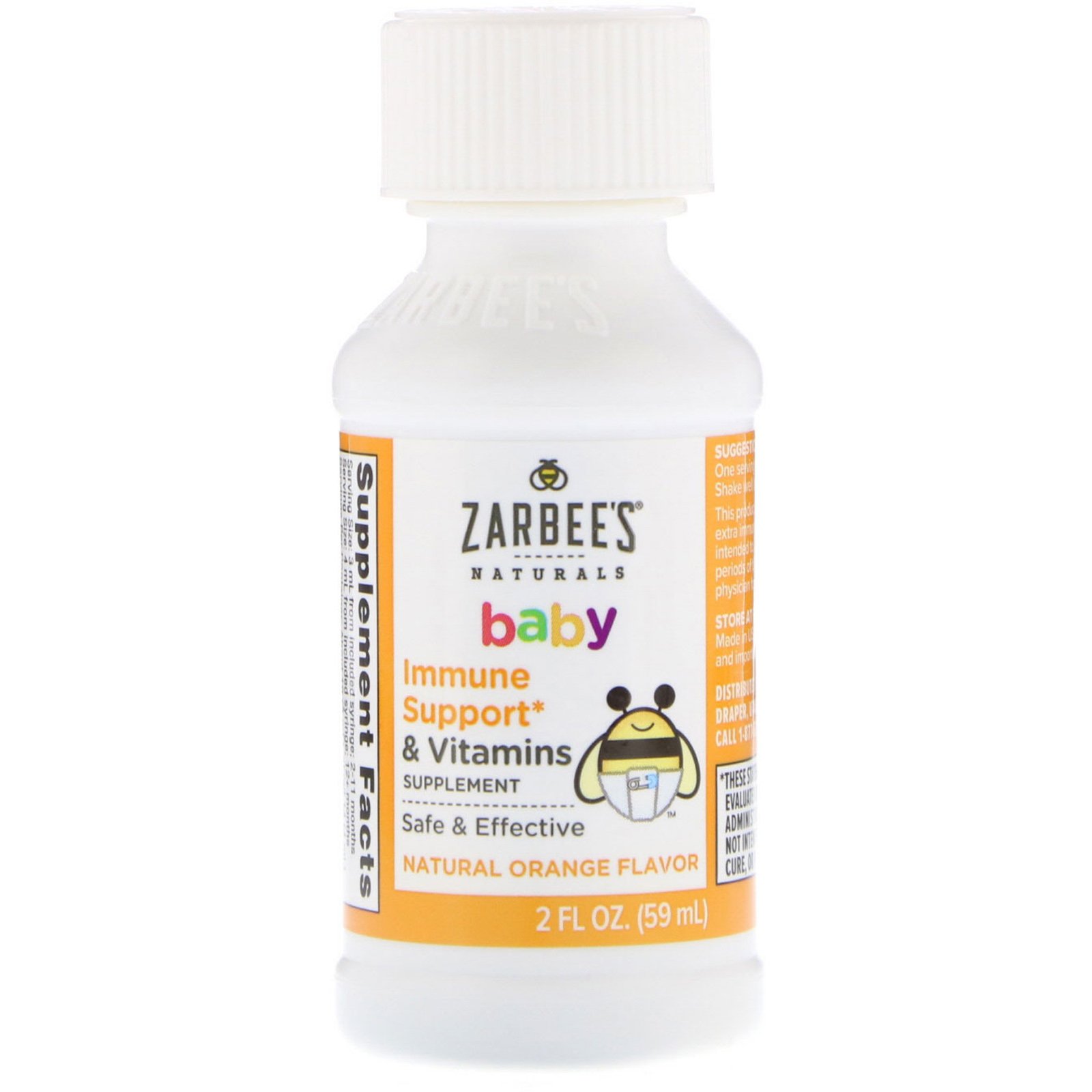 Comprar Zarbee's, Suporte Imunológico e Vitaminas para Bebês, Sabor Natural de Laranja, 59 ml (2 fl oz) - Imagem 3