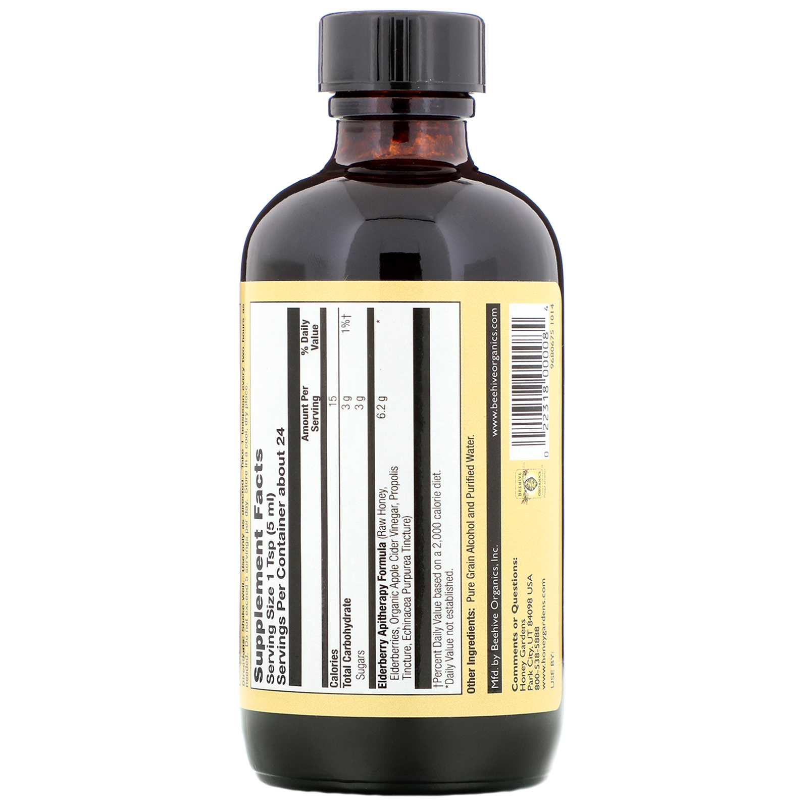 Comprar Honey Gardens, Xarope de Sabugueiro com Mel Puro Apiterapêutico, Própolis e Sabugo, 120 ml (4 fl oz) - Imagem 2